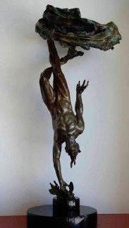 Rain Pillar Bronze Sculpture 2003 34 in Sculpture - M. L. Snowden Rain Pillar Bronze Sculpture 2003 34 in Sculpture - M. L. Snowden