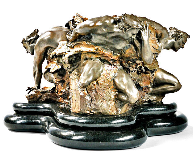 Cataclysis - 2003, Bronze Sculpture, 15x20x20 by M. L. Snowden