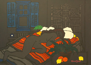 Untitled Painting (nude) 1980 36x46 Original Painting - Edward Sokol Untitled Painting (nude) 1980 36x46 Original Painting - Edward Sokol