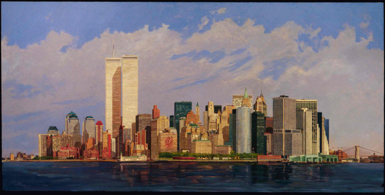 Manhattan Island 1998 40x80 New York Mural Original Painting by Robert Solotaire Manhattan Island 1998 40x80 New York Mural Original Painting by Robert Solotaire