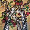 Gentle Giraffes 2008 44x44 Huge Original Painting by Luis Sottil - 0