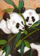 Pandas Original 2008 44x22 - Huge Original Painting by Luis Sottil - 0 Pandas Original 2008 44x22 - Huge Original Painting by Luis Sottil - 0