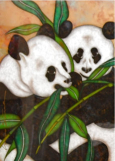 Pandas Original 2008 44x22 Huge Original Painting - Luis Sottil Pandas Original 2008 44x22 Huge Original Painting - Luis Sottil