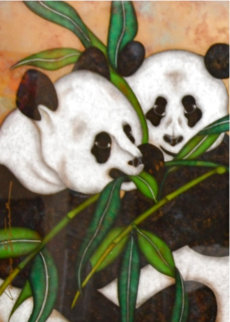 Pandas Original 2008 44x22 - Huge Original Painting - Luis Sottil