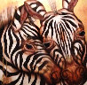 Camouflaged Serenity - Zebras 39x39 Original Painting by Luis Sottil - 0
