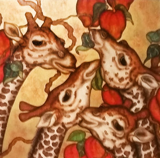 Playful Giants 2000 60x60 Original Painting - Luis Sottil Playful Giants 2000 60x60 Original Painting - Luis Sottil