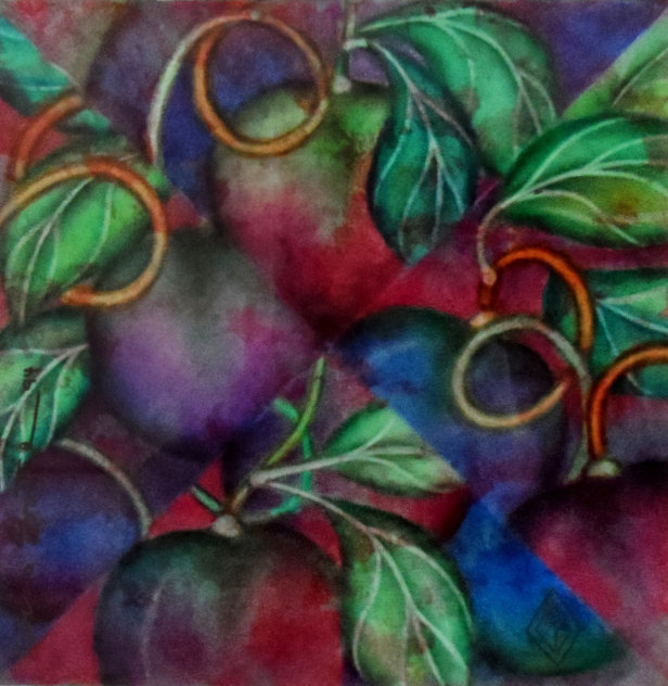 Kaleidoscope of Plums 1994 30x30 Original Painting by Luis Sottil