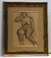 Seated Nude 1935 30x25 Works on Paper (not prints) by Raphael Soyer - 1 Seated Nude 1935 30x25 Works on Paper (not prints) by Raphael Soyer - 1