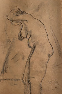 Standing Nude Drawing From the Artist Sketchbook 1935 Works on Paper (not prints) - Raphael Soyer Standing Nude Drawing From the Artist Sketchbook 1935 Works on Paper (not prints) - Raphael Soyer