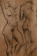 Double Sided Drawing of Nudes 1930 30x25 Drawing by Raphael Soyer - 0 Double Sided Drawing of Nudes 1930 30x25 Drawing by Raphael Soyer - 0