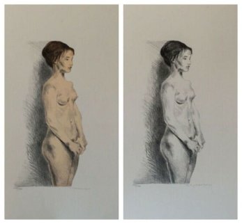 Nude Woman, Portfolio of 2 LIthograph 1980 Limited Edition Print - Raphael Soyer Nude Woman, Portfolio of 2 LIthograph 1980 Limited Edition Print - Raphael Soyer