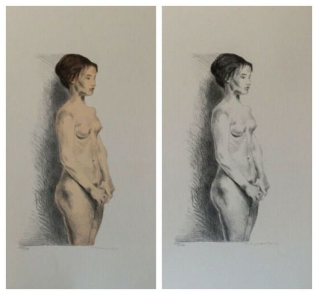 Nude Woman, Portfolio of 2 LIthograph 1980 Limited Edition Print by Raphael Soyer