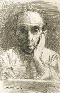 Self-Portrait 1954 Limited Edition Print - Raphael Soyer Self-Portrait 1954 Limited Edition Print - Raphael Soyer