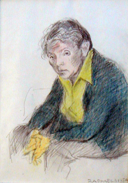 Portrait of Rebecca Soyer 1970 19x24 Works on Paper (not prints) by Raphael Soyer