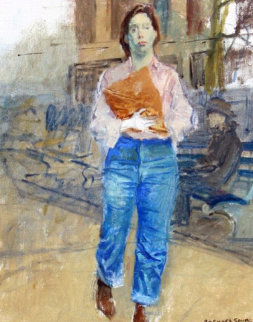 Woman on Street 25x20 Original Painting - Raphael Soyer Woman on Street 25x20 Original Painting - Raphael Soyer