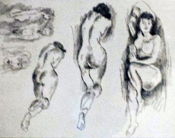 Nudes AP 1950 Limited Edition Print - Raphael Soyer Nudes AP 1950 Limited Edition Print - Raphael Soyer