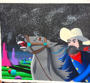 Space Cowboy 1992 44x39 Huge Original Painting - Stan Solomon Space Cowboy 1992 44x39 Huge Original Painting - Stan Solomon