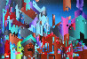 Aztec City (Crosstown Puzzle) 1984 48x72  Huge Original Painting by Stan Solomon - 0