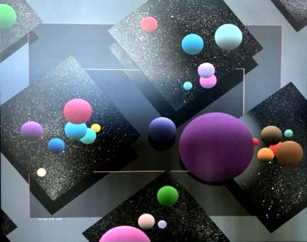 Spacescape 1989 40x36 Huge Original Painting by Stan Solomon Spacescape 1989 40x36 Huge Original Painting by Stan Solomon