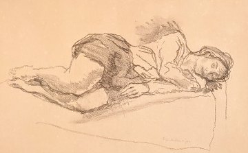 Daydream 11x17 Drawing - Moses Soyer Daydream 11x17 Drawing - Moses Soyer