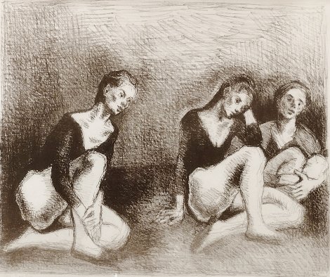 Resting Dancers AP Limited Edition Print - Moses Soyer