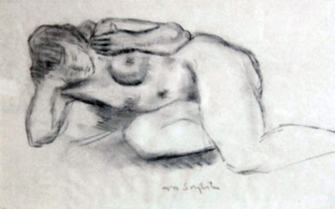 Nude 18x24 Drawing - Moses Soyer