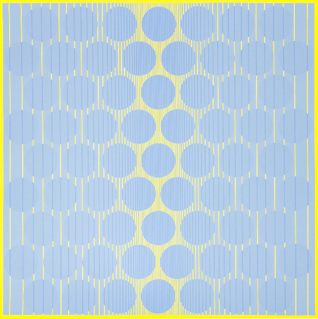 Blue Circles, From Eight Variants 1970 Limited Edition Print by Julian Stanczak