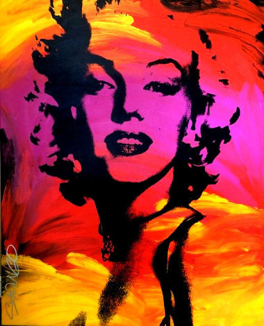 Marilyn Monroe (Day Glow) Neon 2004 48x40 Original Painting - John Stango