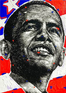 American President: Barack Obama Unique 2009 16x12 Original Painting - John Stango