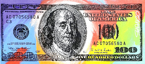 Benjamin Franklin $100 1996 18x41 - Huge Original Painting - John Stango