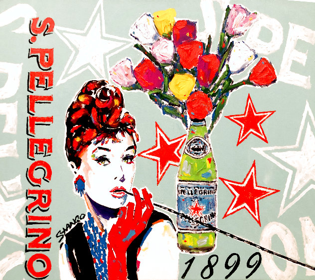 Audrey Hepburn Pellegrino 2018 34x41 - Huge Original Painting by John Stango