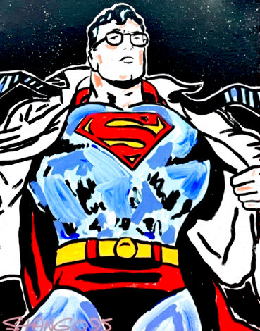 Superman 1990  - Huge - 49x39 Original Painting - John Stango