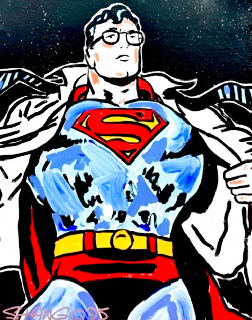 Superman 1990  - Huge - 49x39 Original Painting by John Stango