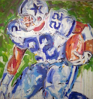 Emmitt Smith Watercolor 1994 58x56 Super Huge Watercolor - John Stango Emmitt Smith Watercolor 1994 58x56 Super Huge Watercolor - John Stango