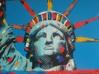 Lady America And Star Spangled Banner 42x31 Huge Original Painting by John Stango - 1 Lady America And Star Spangled Banner 42x31 Huge Original Painting by John Stango - 1