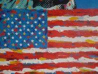 Lady America And Star Spangled Banner 42x31 Huge Original Painting by John Stango - 2