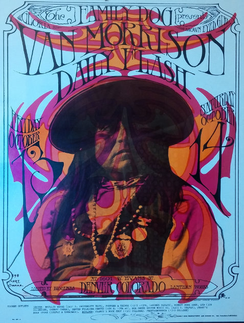 Van Morrison in Denver Colorado at the Family Dog Poster 1967 HS Other by Stanley Mouse
