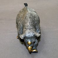 Black Rhinoceros Bronze Sculpture 2016 17 in Sculpture by Barry Stein - 4