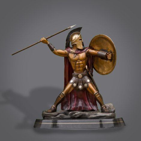Bronze Spartan Warrior King Leonidas Prepare For Glory Sculpture 2016 26 in Sculpture - Barry Stein
