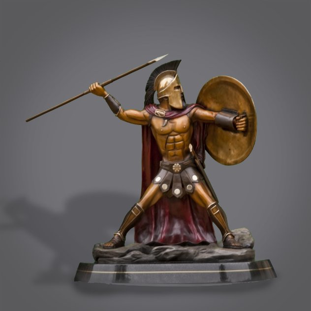 Bronze Spartan Warrior King Leonidas Prepare For Glory Sculpture 2016 26 in Sculpture by Barry Stein
