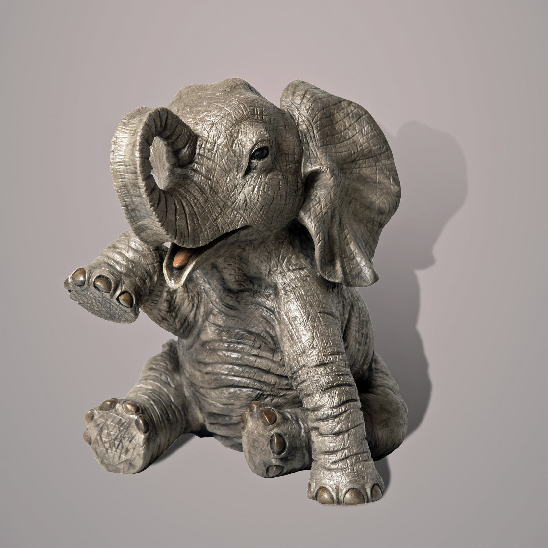Gaia, The Baby Elephant Bronze Sculpture 2020 9 in Sculpture by Barry Stein