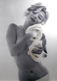 Marilyn Cuddling Roses 2001 Photography - Bert Stern