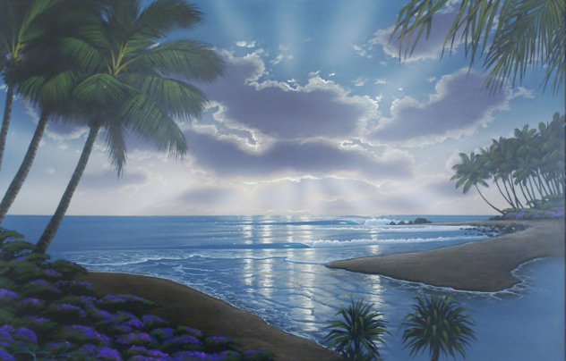 Dolphin Sunrise 2003 33x43 Original Painting by Steven Powers
