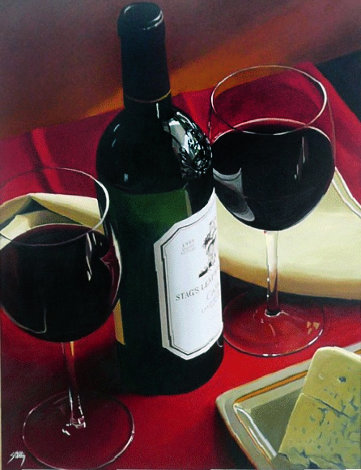 Celebrating the Good Life 2000 40x30 Huge Original Painting - Thomas Stiltz