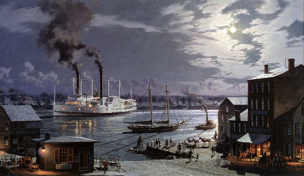 Hartford: City of Hartford - Arriving in 1870 1993 Limited Edition Print by John Stobart Hartford: City of Hartford - Arriving in 1870 1993 Limited Edition Print by John Stobart