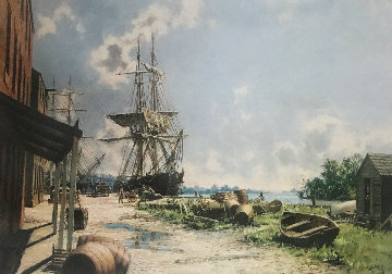 Georgetown: Vessels At the Potomac Wharf in 1842 Limited Edition Print - John Stobart