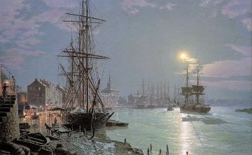 Savannah - Moonlight Over the Savannah River - 1850 Limited Edition Print - John Stobart Savannah - Moonlight Over the Savannah River - 1850 Limited Edition Print - John Stobart