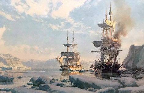 Whaling in the Arctic 1978 Limited Edition Print - John Stobart