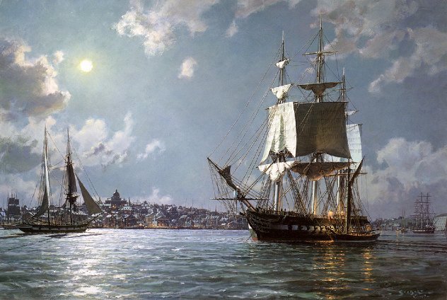 U.S.S. Constitution Preparing to Sail on the Ebb Tide Limited Edition Print by John Stobart