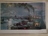 Pittsburgh the Sidewheel-steamer Dean Adams Arriving At the Point in 1880 1987 Limited Edition Print by John Stobart - 2